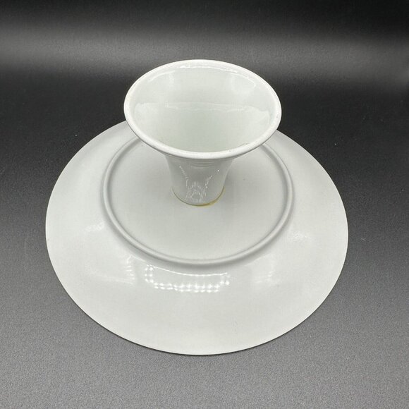 Vintage Naaman Israel Fine Porcelain Footed Cake Fruit Stand Rooster Design 9" - Picture 4 of 8